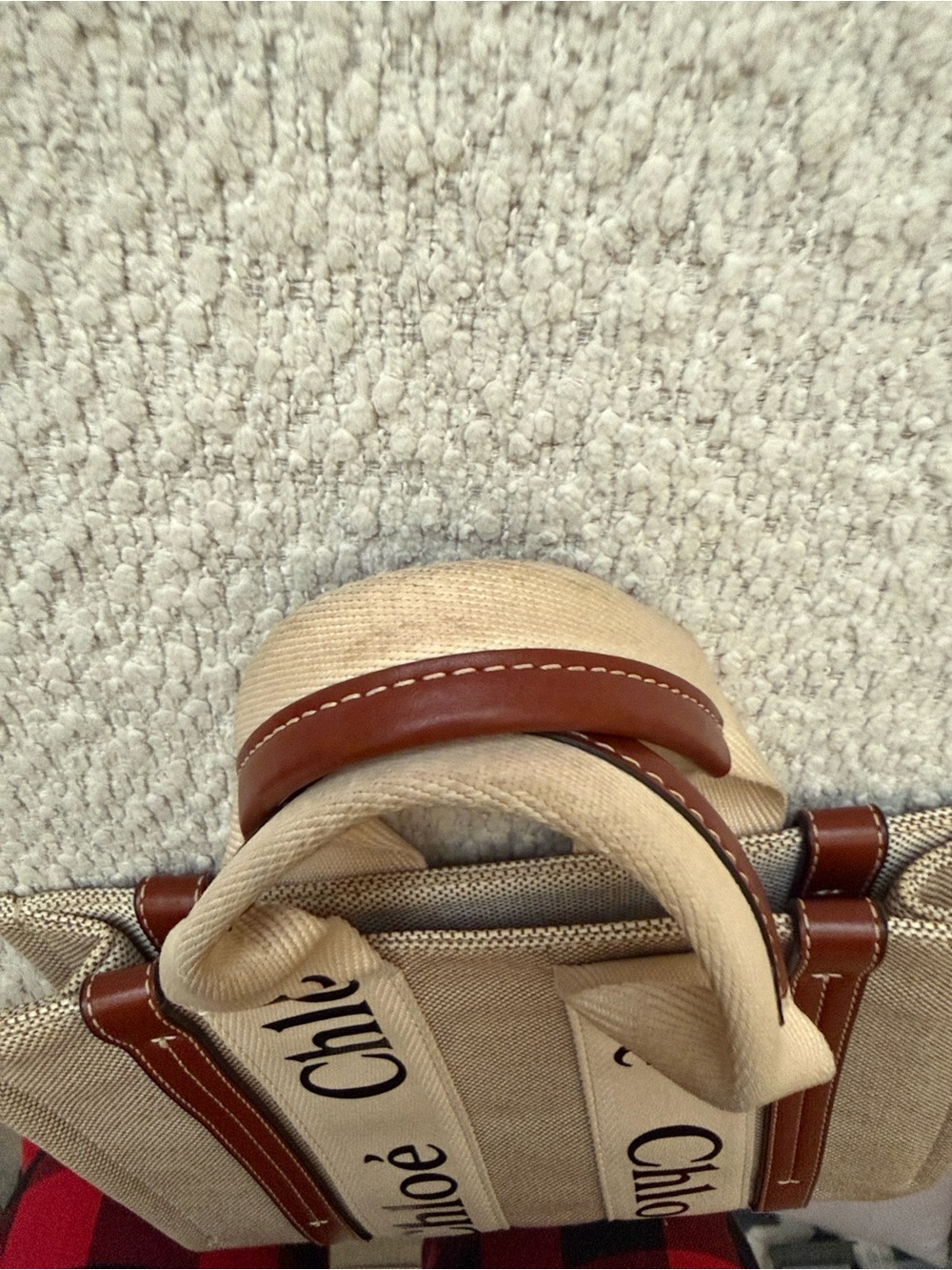 Chloé Beige Canvas and Brown Leather Logo Tote - Picture 2 of 10
